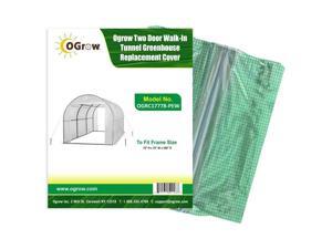 Ogrow OGRC17778-PEW Two Door Walk-In Tunnel Greenhouse to Fit Frame, White - 15 x 6 x 6 in. Ogrow OGRC17778-PEW Two Door Walk-In Tunnel Greenhouse to Fit Frame, White - 15 x 6 x 6 in.