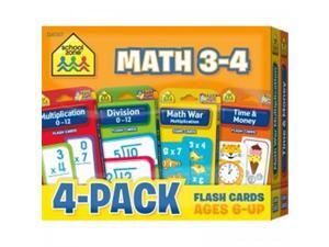 (2 Pk) Math 3-4 Flash Cards 4 Per Pk (2 Pk) Math 3-4 Flash Cards 4 Per Pk