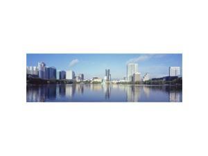 Panoramic Images PPI127705L Buildings at the waterfront  Lake Eola  Orlando  Orange County  Florida  USA 2010 Poster Print by Panoramic Images - 36 x 12