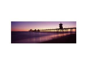 Panoramic Images PPI125154L Pier in the sea  Huntington Beach Pier  Huntington Beach  Orange County  California  USA Poster Print by Panoramic Images - 36 x 12