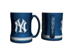 New York Yankees Coffee Mug - 14oz Sculpted Relief - Blue New York Yankees Coffee Mug - 14oz Sculpted Relief - Blue