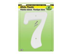 Hy-Ko 30307 6 in. White Plastic Number 7 - pack of 5 Hy-Ko 30307 6 in. White Plastic Number 7 - pack of 5