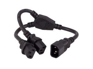 NEMA 5-15P to IEC320 C13 x 2 Cable Leader 3ft 18 AWG Universal Power Cord Splitter Cable Black