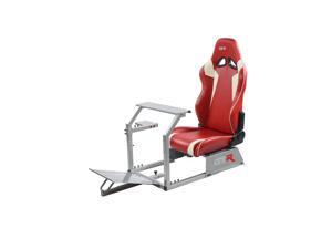 GTR Racing Simulator GTA-S-S105LRDWHT GTA Model Silver Frame with Red/White Real Racing Seat, Driving Simulator Cockpit Gaming Chair with Gear Shifter Mount GTR Racing Simulator GTA-S-S105LRDWHT GTA Model Silver Frame with Red/White Real Racing Seat, Driving Simulator Cockpit Gaming Chair with Gear Shifter Mount