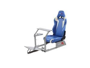 GTR Racing Simulator GTA-S-S105LBLWHT- GTA Model Silver Frame with Blue/White Real Racing Seat, Driving Simulator Cockpit Gaming Chair with Gear Shifter Mount GTR Racing Simulator GTA-S-S105LBLWHT- GTA Model Silver Frame with Blue/White Real Racing Seat, Driving Simulator Cockpit Gaming Chair with Gear Shifter Mount