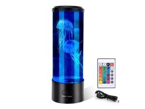 Lava Lamp Electric Cute Dimmable Aquarium LED Mood Color Changing Night Light Gift for Kids Adults Women for Birthday Christmas Home Office Room Desktop Decoration with RF Remote Control
