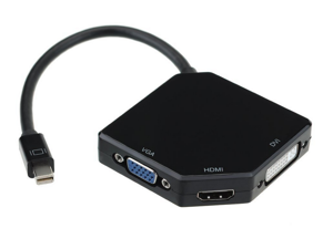 HX-01 Mini DisplayPort DP Thunderbolt to DVI VGA HDMI HDTV TV 1080P 3 in 1 Adapter Converter Cable for MacBook, MacBook Pro, iMac, MacBook Air, Mac mini, Surface pro 1 2 3, ThinkPad Carbon