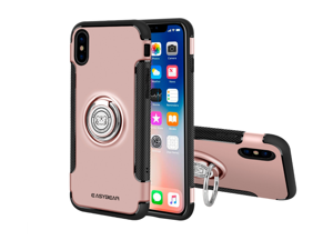 For Iphone X CaseIphone X Protective Cover With Magnetic Car Mount With Grip Rotating Ring Holder Stand For IphoneX Cases