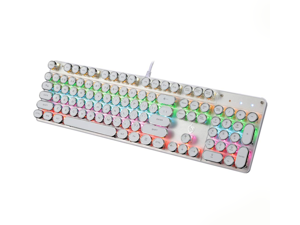 K100 Mechanical Gaming Keyboard, Metal Panel, RGB LED Backlit, Black Switch, Macro Editing, USB Wired, Punk Design K100 Mechanical Gaming Keyboard, Metal Panel, RGB LED Backlit, Black Switch, Macro Editing, USB Wired, Punk Design