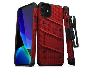 ZIZO BOLT Series iPhone 11 Case - Heavy-duty Military-grade Drop Protection w/ Kickstand Included Belt Clip Holster Tempered Glass Lanyard - Red