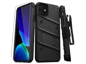 ZIZO BOLT Series iPhone 11 Case - Heavy-duty Military-grade Drop Protection w/ Kickstand Included Belt Clip Holster Tempered Glass Lanyard - Black