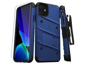 ZIZO BOLT Series iPhone 11 Case - Heavy-duty Military-grade Drop Protection w/ Kickstand Included Belt Clip Holster Tempered Glass Lanyard - Blue