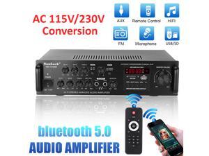 2000W Bluetooth5.0 Audio Amplifier EQ Stereo Home Theater AMP Car Home 5CH AUX USB FM SD - US Plug 2000W Bluetooth5.0 Audio Amplifier EQ Stereo Home Theater AMP Car Home 5CH AUX USB FM SD - US Plug