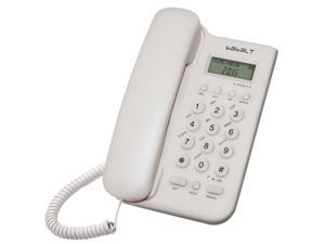 Corded Telephone Desktop Wall Hanging Landline Telephone with Caller ID Adjustable Display Brightness for Home Office(White)