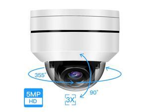 Mini 5MP PTZ HD IP Camera Outdoor POE Security Dome Camera 3X Optical Zoom 3.5-10.5mm Pan 355° /Tilt 90° Onvif Network IR Night Vision IP66 Waterproof Mini 5MP PTZ HD IP Camera Outdoor POE Security Dome Camera 3X Optical Zoom 3.5-10.5mm Pan 355° /Tilt 90° Onvif Network IR Night Vision IP66 Waterproof