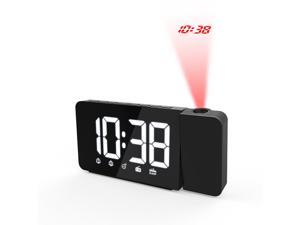 Digital Projection Alarm Clock Radio LED LCD FM Display Backlight Color Station