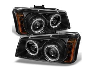 For Chevy Silverado Avalanche Pickup Truck Black Dual Halo Ring LED Projector Replacement Headlights For Chevy Silverado Avalanche Pickup Truck Black Dual Halo Ring LED Projector Replacement Headlights