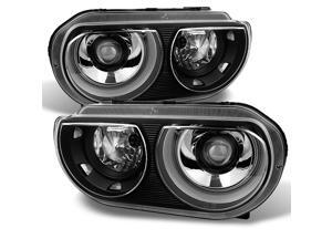 For Dodge Challenger OE Replacement Black HID Xenon Projector Headlights Headlamps Left + Right For Dodge Challenger OE Replacement Black HID Xenon Projector Headlights Headlamps Left + Right