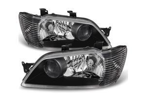 For Mitsubishi Lancer LS ES OZ Models 4Dr Sedan & 5Dr Wagon Black Headlights Replacement Pair Set For Mitsubishi Lancer LS ES OZ Models 4Dr Sedan & 5Dr Wagon Black Headlights Replacement Pair Set