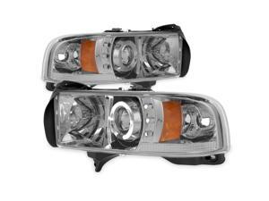 For Dodge Ram 1500/2500/3500 Pickup Smoke Dual Halo Ring LED Projector Replacement Headlights Left/Right For Dodge Ram 1500/2500/3500 Pickup Smoke Dual Halo Ring LED Projector Replacement Headlights Left/Right