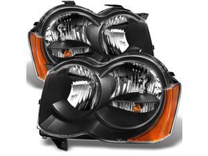 For Jeep Grand Cherokee Halogen Type Black Headlights Driver Left + Passenger Right Side Replacement Set For Jeep Grand Cherokee Halogen Type Black Headlights Driver Left + Passenger Right Side Replacement Set