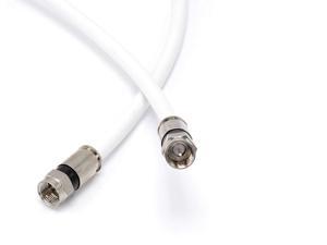 6' Feet, White RG6 Coaxial Cable (Coax Cable) | Made in the USA | F81 / RF