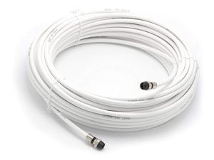 100' Feet, White RG6 Coaxial Cable (Coax) with weather proof connectors 100' Feet, White RG6 Coaxial Cable (Coax) with weather proof connectors