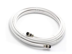 THE CIMPLE CO - 20' Feet, White RG6 Coaxial Cable - Made in the USA - with rubber booted - weather proof - outdoor rated Connectors, F81 / RF, Digital Coax for CATV, Antenna, Internet, & Satellite