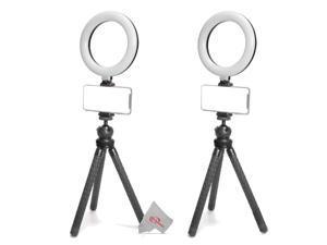 2pcs Vivitar 6 Inches LED Ring Light Dimmable Lamp for Iphone Smartphone for Vlogging