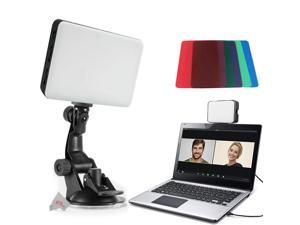 120 Rotatable Led Video Light With 6 Color Inserts Brightness Adjustments for Video Conferencing
