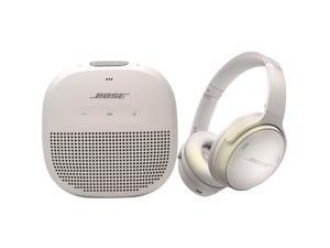 Bose QuietComfort 45 NoiseCanceling Wireless OverEar Headphones White Smoke with Bose Soundlink Micro Bluetooth Speaker Smoke White