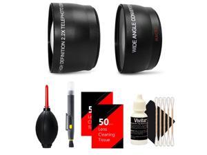 Vivitar 58mm 0.43X WideAngle Lens with 2.2X Telephoto Lens + Top Accessory Kit