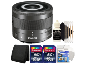 Canon EF-M 28mm f/3.5 Macro IS STM Lens with Two 16GB Memory Cards for Canon EOS M Series Digital Cameras Canon EF-M 28mm f/3.5 Macro IS STM Lens with Two 16GB Memory Cards for Canon EOS M Series Digital Cameras