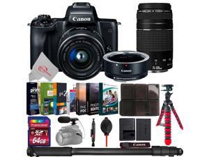 Canon EOS M50 Mirroless Digital Camera with 15-45mm + EOS M Adapter + 75-300mm Lens Bundle Canon EOS M50 Mirroless Digital Camera with 15-45mm + EOS M Adapter + 75-300mm Lens Bundle