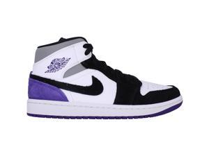 Nike Air Jordan 1 Mid SE White/Court Purple-Black 852542-105 Men's Size 7.5 Medium Nike Air Jordan 1 Mid SE White/Court Purple-Black 852542-105 Men's Size 7.5 Medium
