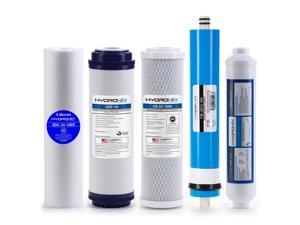 Reverse Osmosis Universal Replacement Filter Set RO Cartridges 5 pcs w/ 100 GPD Membrane