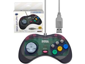 Retro-Bit Official Sega Saturn USB Controller Pad for PC, Mac, Steam, RetroPie, Raspberry Pi - USB Port - Slate Gray
