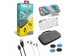 Armor3 Travel Kit: Travel Case, Protective Case, Screen Protector, Earbuds, Type-C Charging Cable, Thumb Grips, Microfiber Screen Wipe for Nintendo Switch Lite