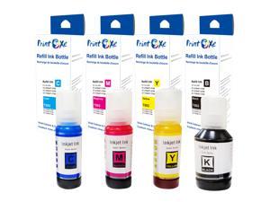 PrintOxe® T502 Compatible Ink Refill Bottles Set 502 of 4 Colours T502120 (Pigment) T502220 T502320 T502420 For Epson EcoTank Expression ET 2700 3700 4700 7000 Series, ST Series, L Series and Others