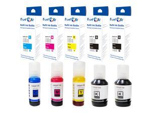 PrintOxe T502 Compatible Ink Refill 5 Bottles of Set plus Black 502  T502120 Pigment T502220 T502320 T502420 For Epson EcoTank Expression