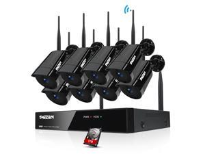 TMEZON 1080P Wireless Security Camera System with 1TB Hard Drive, 8CH NVR 8Pcs Outdoor WiFi Surveillance Camera with Night Vision, Waterproof, Motion Alert, Remote Access - Black TMEZON 1080P Wireless Security Camera System with 1TB Hard Drive, 8CH NVR 8Pcs Outdoor WiFi Surveillance Camera with Night Vision, Waterproof, Motion Alert, Remote Access - Black