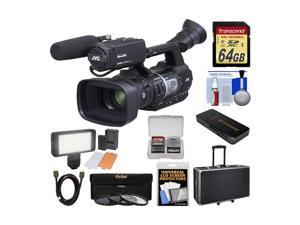 JVC GY-HM620U ProHD Professional Mobile News Camcorder + Microphone + 64GB + Video Light + Hard Case + 3 Filters + HDMI Cable + Kit