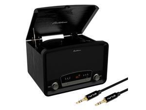 Electrohome Kingston 7-in-1 Vintage Vinyl Record Player Stereo System with 3-Speed Turntable, Bluetooth, AM/FM Radio, CD, Aux In, RCA/Headphone Out with Bonus 3.5mm Aux Cable (RR75B) Electrohome Kingston 7-in-1 Vintage Vinyl Record Player Stereo System with 3-Speed Turntable, Bluetooth, AM/FM Radio, CD, Aux In, RCA/Headphone Out with Bonus 3.5mm Aux Cable (RR75B)