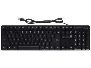 iHome IH-K301 Classic Corded Quiet Touch Slim Full Size USB Desktop Keyboard
