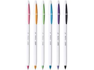 BIC MSUPAP61AST Cristal Up Ball Pen, Medium Point (1.20 mm), Assorted Colors, 6-Count