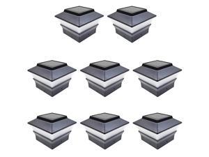 iGlow 8 Pack Black Outdoor Garden 4 x 4 Solar LED Post Deck Cap Square Fence Light Landscape Lamp PVC Vinyl Plastic iGlow 8 Pack Black Outdoor Garden 4 x 4 Solar LED Post Deck Cap Square Fence Light Landscape Lamp PVC Vinyl Plastic