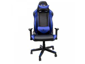 YEYIAN Ergonomic PC Gaming Chair - Reclining Rolling Bucket Seat / Racing Esports Computer Video Game Office Executive Desk Recliner Height / Adjustable Soft Cushioned / Headrest Lumbar Support - Blue