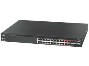 AS4610-30P 24 port 10/100/1000Base-T Switch with 24 PoE+ ports,1-8 port support up to 60W Ultra POE, 4 10G SFP+ and 2 20G QSFP uplink slots, Helix4 Chipset, dual AC PSUs, 600W PSU X 2 installed AS4610-30P 24 port 10/100/1000Base-T Switch with 24 PoE+ ports,1-8 port support up to 60W Ultra POE, 4 10G SFP+ and 2 20G QSFP uplink slots, Helix4 Chipset, dual AC PSUs, 600W PSU X 2 installed