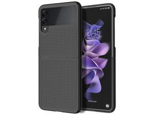 Black Grid Textured Hard Case Slim Phone Cover for Samsung Galaxy Z Flip 3 5G