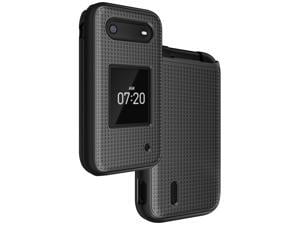 Black Grid Texture Hard Shell Case Cover for Nokia 2760 2780 Flip Phone N139DL